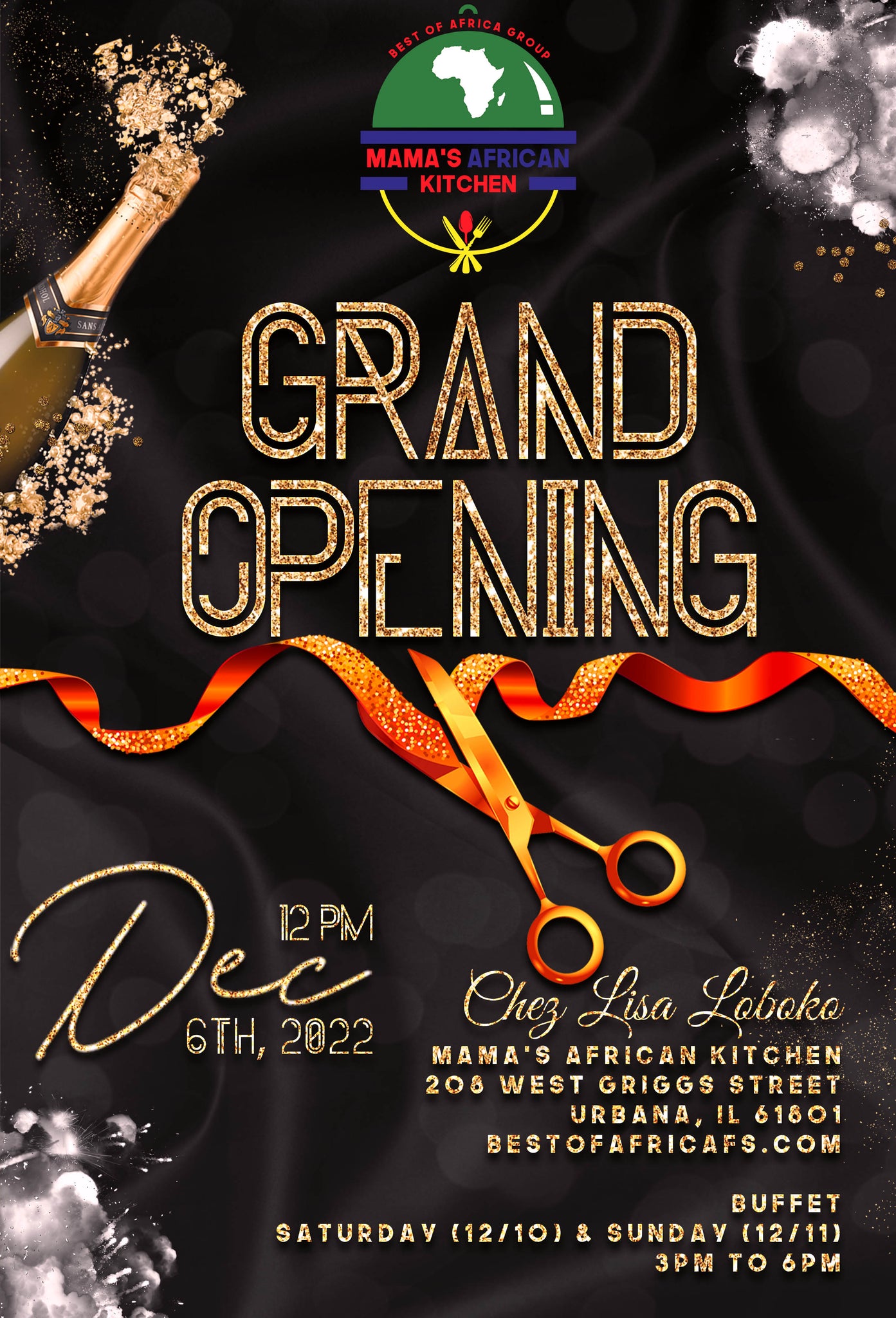 GRAND OPENING OF MAMA'S AFRICAN KITCHEN IN URBANA, IL.!