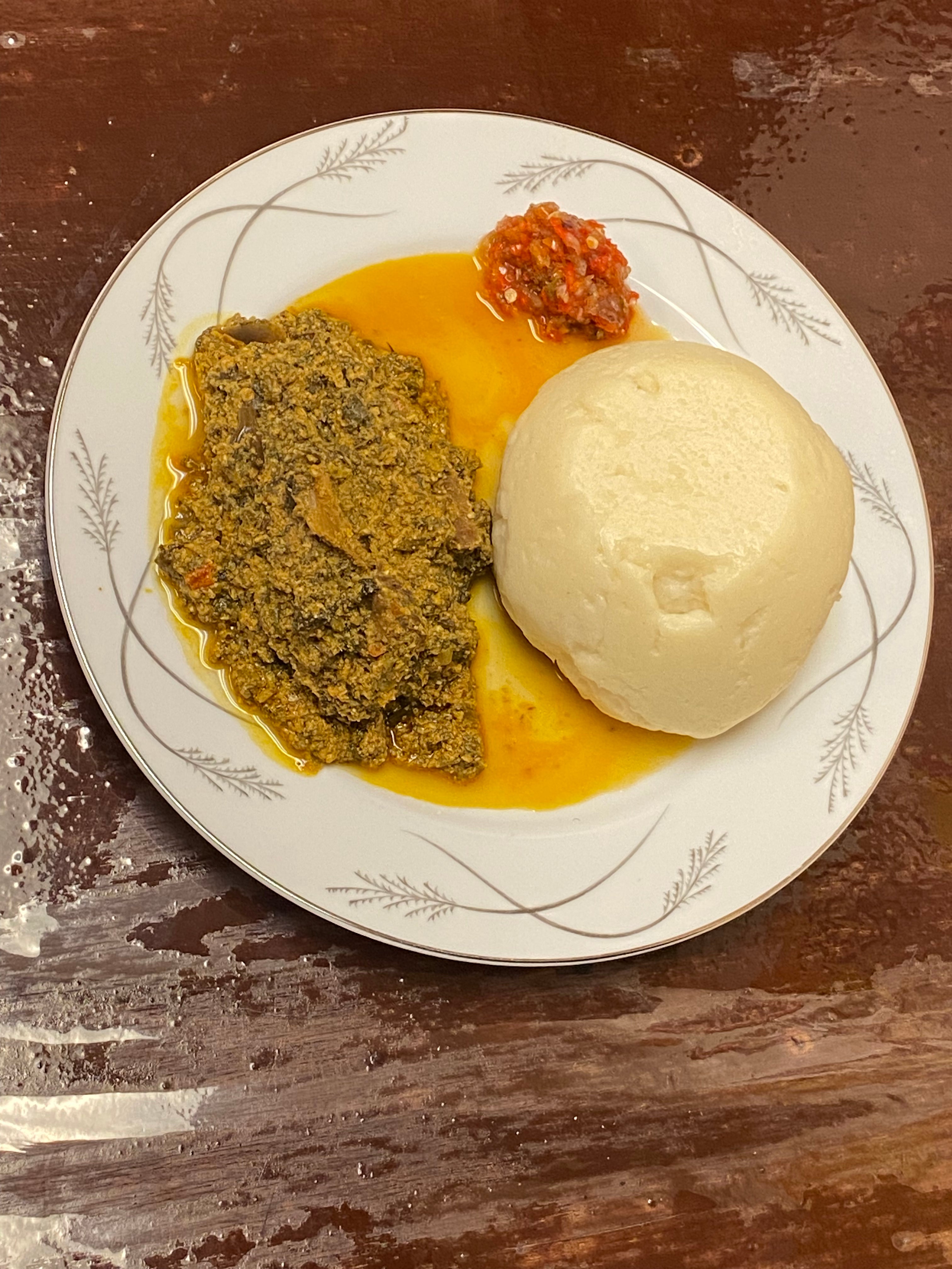 Egusi soup & fufu  special meal 