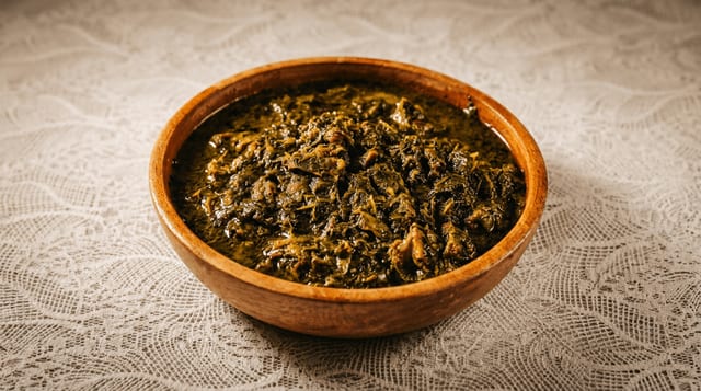 Steamed Cassava Leaves.